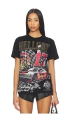 Reason Dodge Hellcat Rhinestone Tee In Black