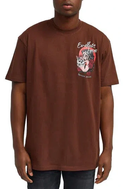 Reason Endless Love Graphic T-shirt In Brown