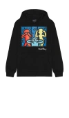 Reason Keith Haring Characters Hoodie In Black