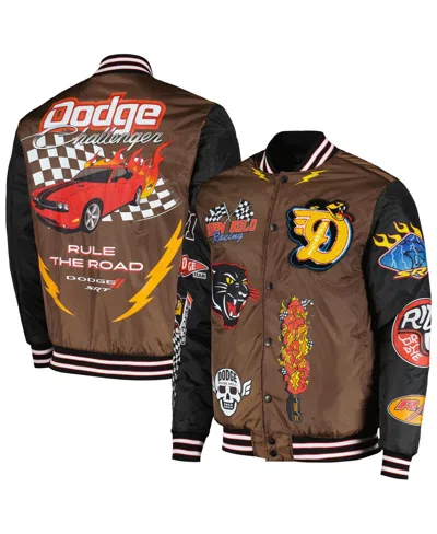 Reason Men's And Women's  Brown Dodge Born Wild Racing Full-snap Jacket