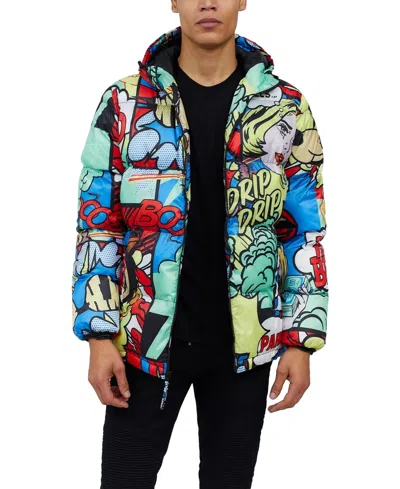Reason Men's Berlin Puffer Jacket In Multi