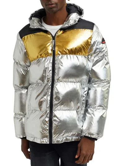 Reason Men's Eclipse Puffer Jacket In Silver