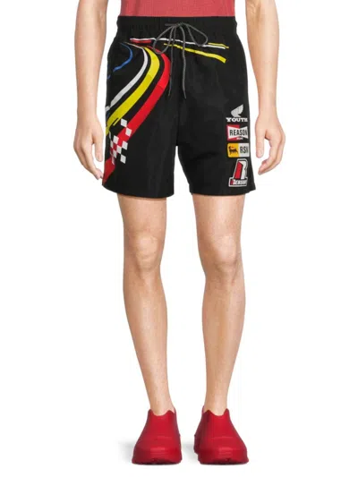 Reason Men's Foreign Racing Speed Graphic Shorts In Black