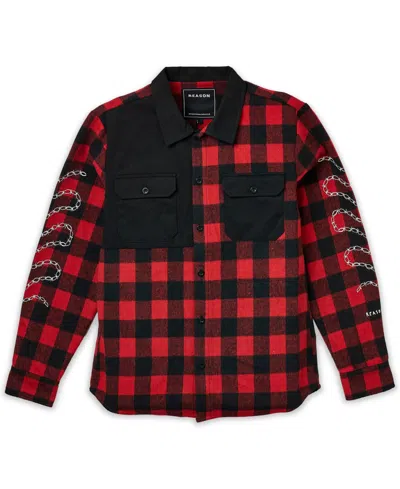 Reason Men's Heaven Work Long Sleeves Shirt In Red