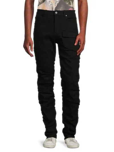 Reason Men's High Rise Ruched Jeans In Black