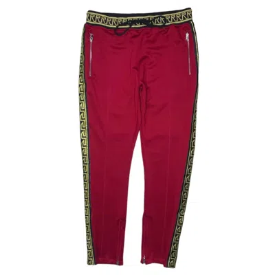 Reason Men's Patterned Jogger In Burgundy In White