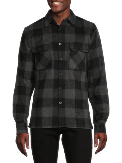 Reason Men's Scarface Checked Flannel Button Down Shirt In Black