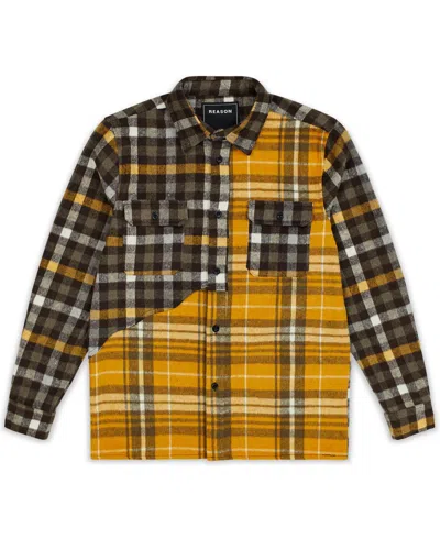 Reason Men's Spliced Long Sleeves Overshirt In Gray