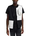 Reason Men's Utility Full Zip Vest In Black,white