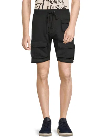 Reason Men's Whitecloud Classic Fit Drawstring Cargo Shorts In Black