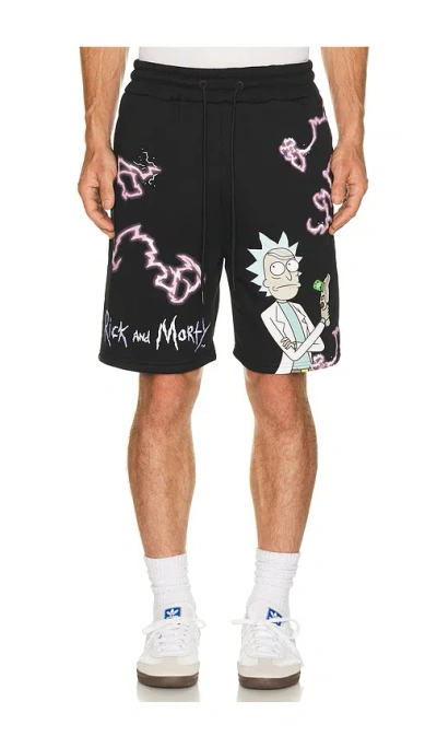 Reason Rick And Morty Fleece Shorts In Black