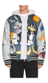 Reason Space Jam Varsity Jacket In Grey