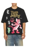 Reason Tom And Jerry Devil Tee In Black