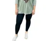 Reb And J Leopard Long Sleeve Top In Sage Green In Green