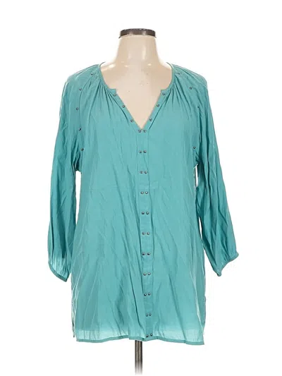 Pre-owned Reba 3/4 Sleeve Blouse In Blue