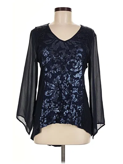 Pre-owned Reba 3/4 Sleeve Blouse In Blue