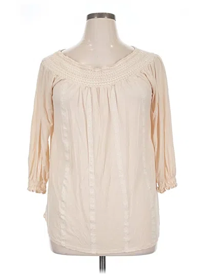 Pre-owned Reba 3/4 Sleeve Blouse In Ivory
