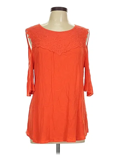 Pre-owned Reba 3/4 Sleeve Blouse In Orange