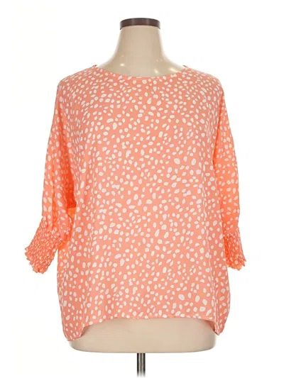 Pre-owned Reba 3/4 Sleeve Blouse In Orange