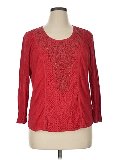 Pre-owned Reba 3/4 Sleeve Blouse In Red