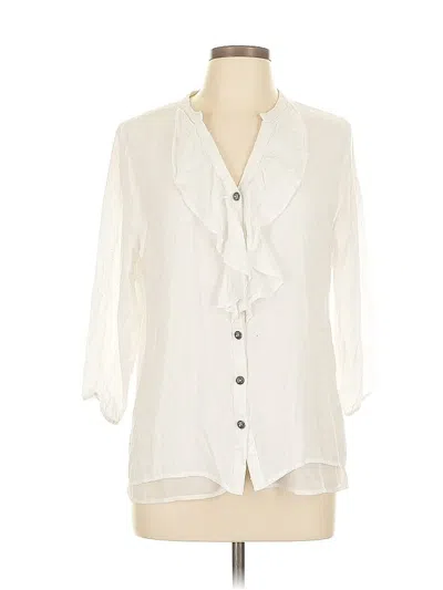 Pre-owned Reba 3/4 Sleeve Blouse In White