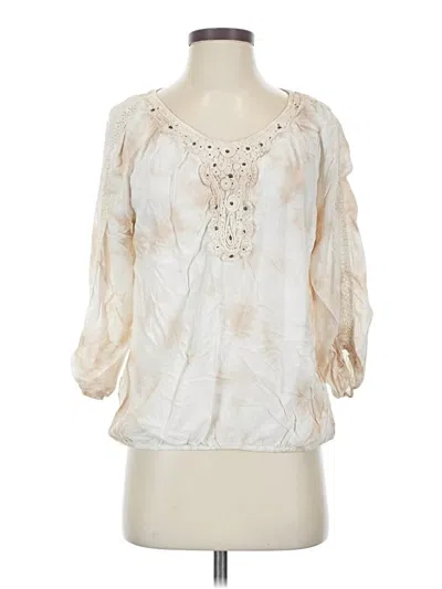 Pre-owned Reba 3/4 Sleeve Blouse In White