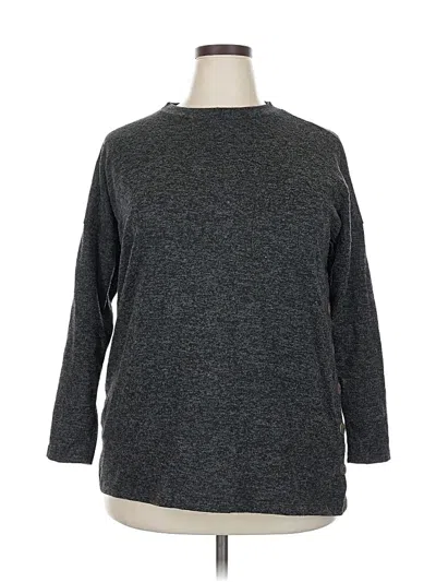 Pre-owned Reba 3/4 Sleeve Top Gray Boatneck Tops