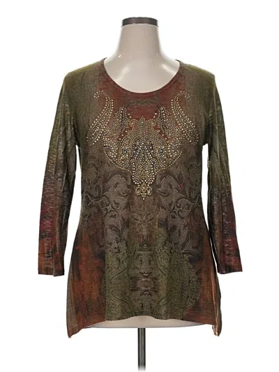 Pre-owned Reba 3/4 Sleeve T-shirt In Brown