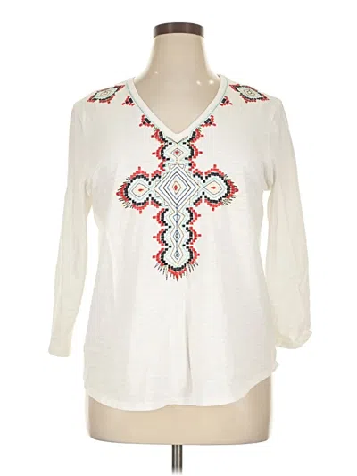 Pre-owned Reba 3/4 Sleeve T-shirt In White