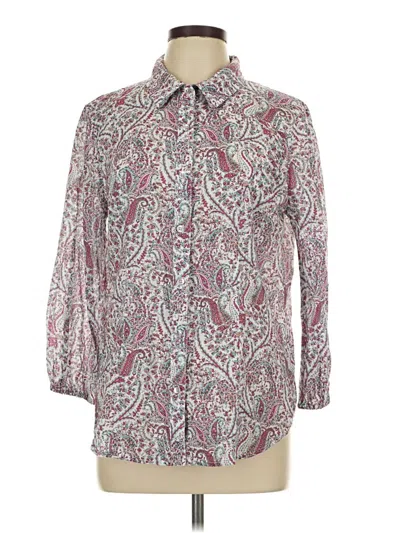 Pre-owned Reba Long Sleeve Blouse In Burgundy