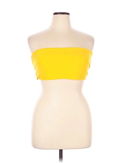 Pre-owned Rebdolls Tube Top Yellow Strapless Neckline Tops