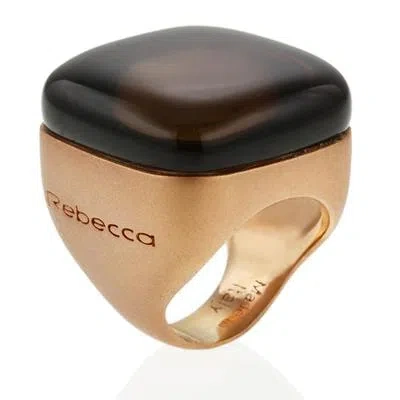 Pre-owned Rebecca 32.97ctw Sultry Smoky Quartz Ring Size 6, Size 7 & Size 8 In Brown