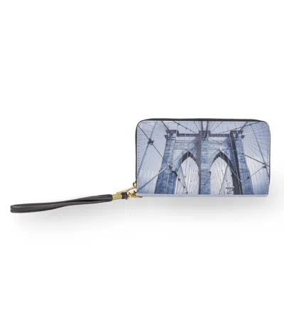 Rebecca & Rifka Women's Brooklyn Print Wristlet Wallet In Bridge In Silver