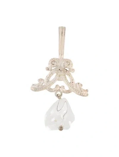 Pre-owned Rebecca Collins Lucite Bead Pendant In Transparent