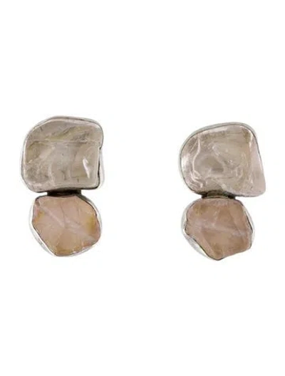 Pre-owned Rebecca Collins Quartz Clip-on Earrings In Multi