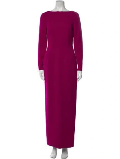 Pre-owned Rebecca De Ravenel Bateau Neckline Long Dress W/ Tags In Pink