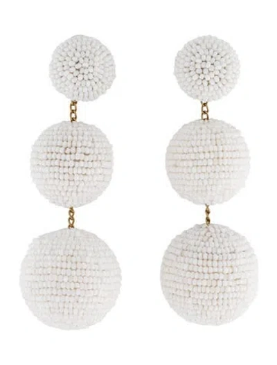 Pre-owned Rebecca De Ravenel Beaded Clip-on Earrings In Multi