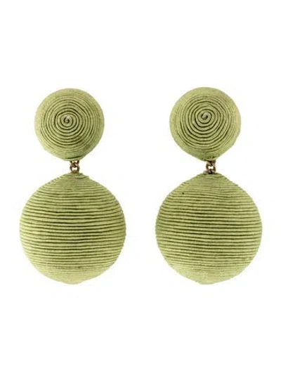 Pre-owned Rebecca De Ravenel Classic 2 Drop Earrings In Green
