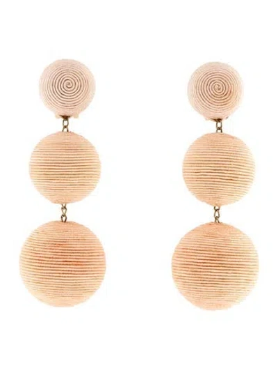 Pre-owned Rebecca De Ravenel Classic Three Drop Earrings In Pink