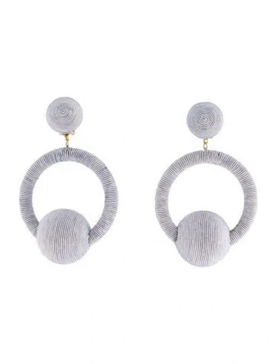 Pre-owned Rebecca De Ravenel Claudia La La Hoop Drop Earrings In Multi