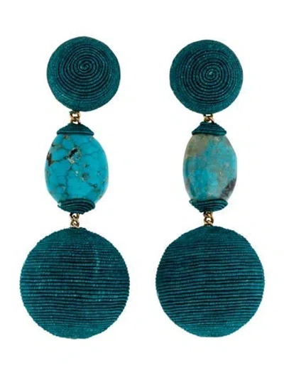 Pre-owned Rebecca De Ravenel Cord Bon Bon Clip-on Earring In Multi
