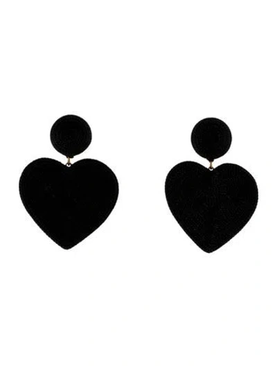 Pre-owned Rebecca De Ravenel Cord Cora Heart Clip-on Drop Earrings In Multi