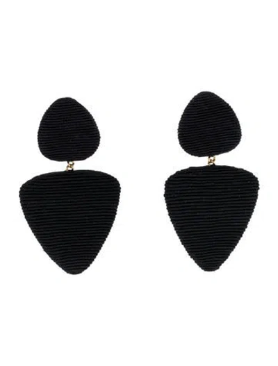 Pre-owned Rebecca De Ravenel Cord Drop Earrings In Black