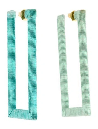 Pre-owned Rebecca De Ravenel Geo Hoop Earrings In Multi