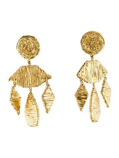 Pre-owned Rebecca De Ravenel Gio Chandelier Drop Clip-on Earrings In Multi