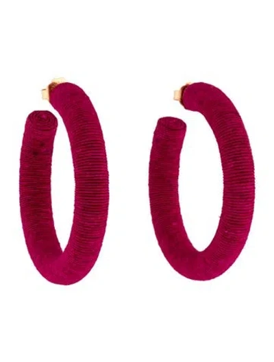 Pre-owned Rebecca De Ravenel Hoop Earrings In Red