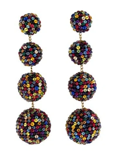 Pre-owned Rebecca De Ravenel M'o Exclusive Classic Tutti Drop Earrings In Multi