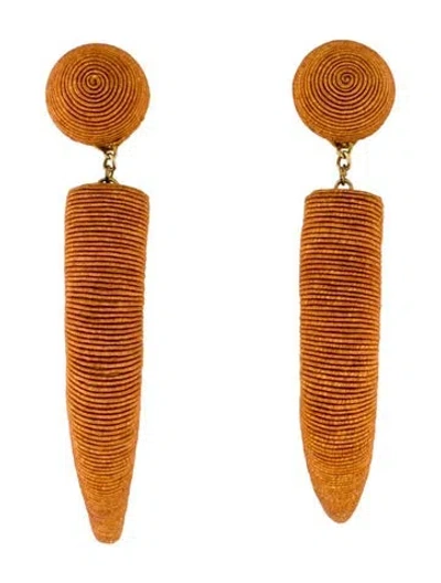 Pre-owned Rebecca De Ravenel Silk Cord Drop Clip On Earrings In Multi