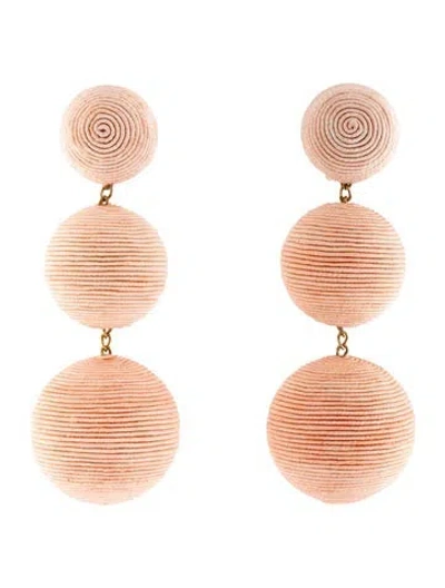 Pre-owned Rebecca De Ravenel Silk Cord Laeticia Drop Earrings In Multicolor