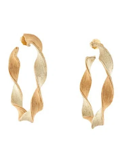Pre-owned Rebecca De Ravenel Silk Cord Penelope Twisted Hoop Earrings In Multicolor